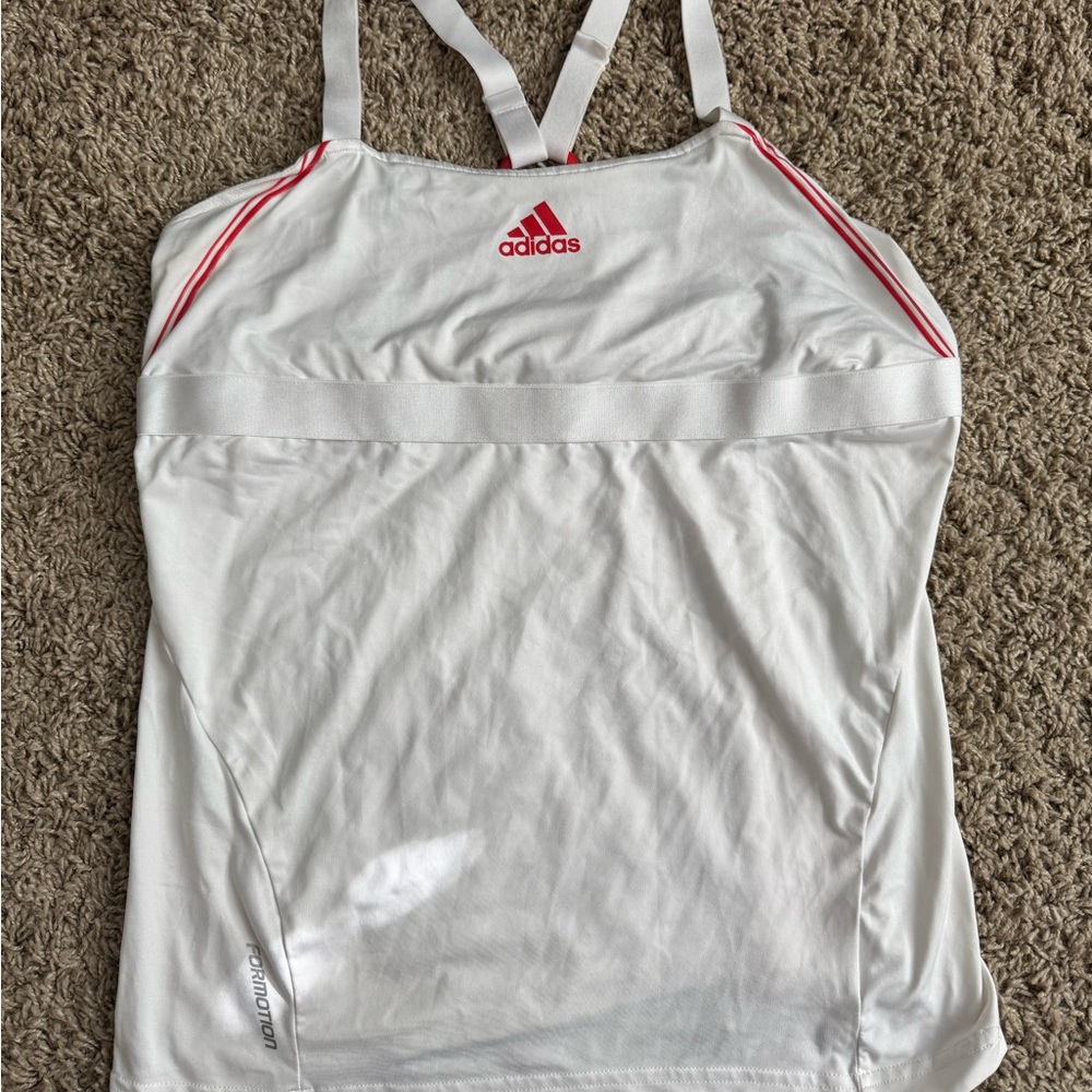 Adidas L tank top with built in sports bra lining